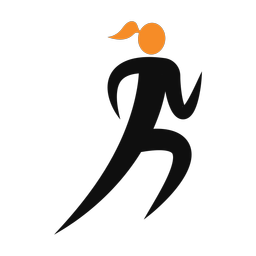 Running 2 colored clipart, Motion style