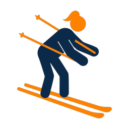 Biathlon 2 colored clipart, Round style