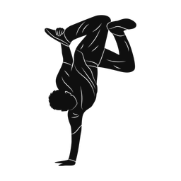 Breakdance silhouette, Promax style