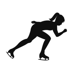 Speed skating silhouette, Classic style