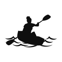 Canoeing silhouette, Classic style