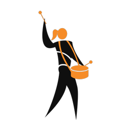 Side drummer 2 colored clipart, Motion style