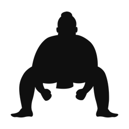 Sumo wrestling silhouette, Classic style