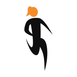 Running 2 colored clipart, Motion style