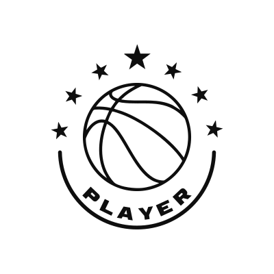Basketball Rounded Star Ball Logo