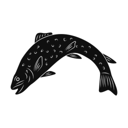 Brook trout silhouette, Promax style