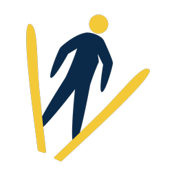 Ski jumping 2 colored clipart, Strike style