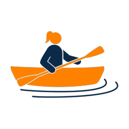 Kayaking 2 colored clipart, Round style