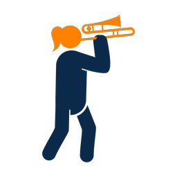 Cornet 2 colored clipart, Round style