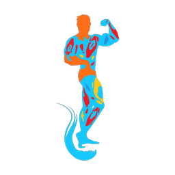 Bodybuilding colorful clipart, Splash style