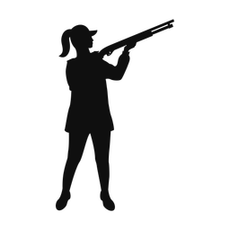 Skeet shooting silhouette, Classic style