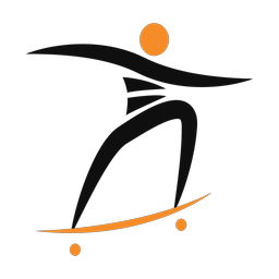 Skateboarding 2 colored clipart, Motion style
