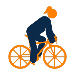 Cycling 2 colored clipart, Round style