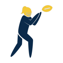Football receiver 2 colored clipart, Strike style