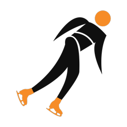 Speed skating 2 colored clipart, Motion style