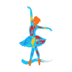 Ballet colorful clipart, Splash style