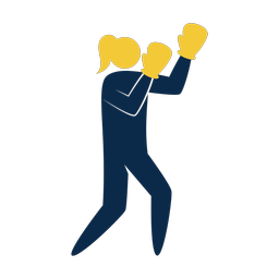 Boxing 2 colored clipart, Strike style