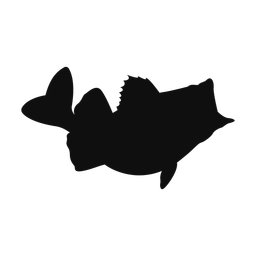 Largemouth bass silhouette, Classic style