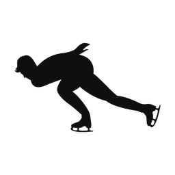 Speed skating silhouette, Classic style