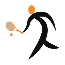 Tennis 2 colored clipart, Motion style