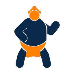Sumo wrestling 2 colored clipart, Round style