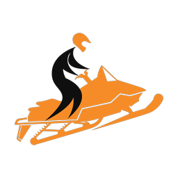 Snowmobile racing 2 colored clipart, Motion style