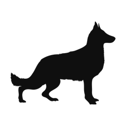 German shepherd silhouette, Classic style