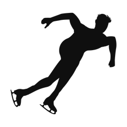 Speed skating silhouette, Classic style