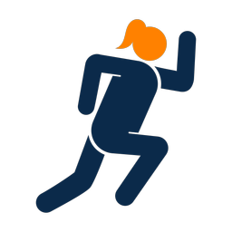 Running 2 colored clipart, Round style