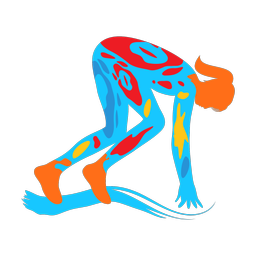 Running colorful clipart, Splash style