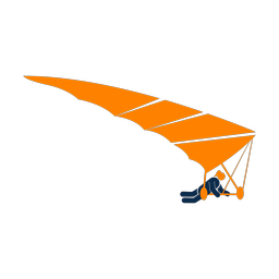 Hang gliding 2 colored clipart, Round style