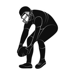 Football lineman silhouette, Promax style