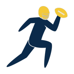 Football quarterback 2 colored clipart, Strike style
