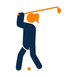 Golf 2 colored clipart, Round style