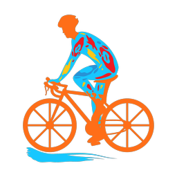Cycling colorful clipart, Splash style