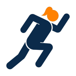 Running 2 colored clipart, Round style