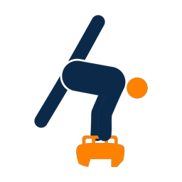 Pommel horse 2 colored clipart, Round style