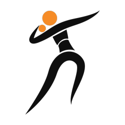 Shot put 2 colored clipart, Motion style