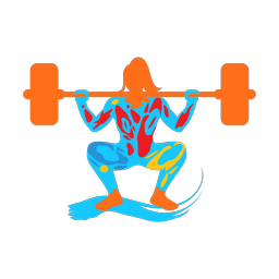 Powerlifting colorful clipart, Splash style