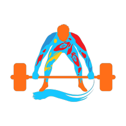 Powerlifting colorful clipart, Splash style