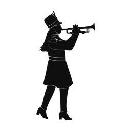 Trumpet silhouette, Promax style