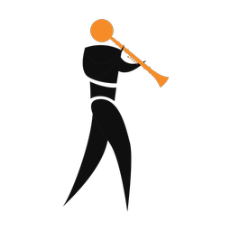 Clarinet 2 colored clipart, Motion style