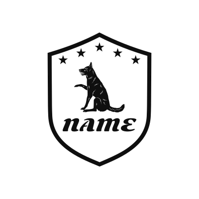German Shepherd Classic Name Logo – Design 12