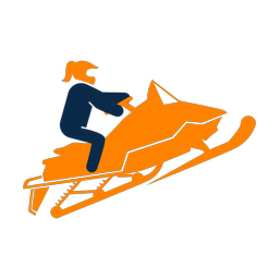 Snowmobile racing 2 colored clipart, Round style