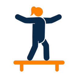 Balance beam 2 colored clipart, Round style