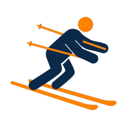 Biathlon 2 colored clipart, Round style