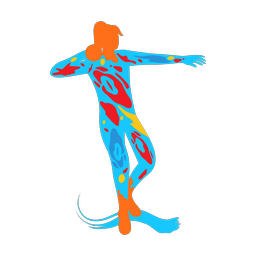Shot put colorful clipart, Splash style