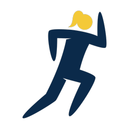 Running 2 colored clipart, Strike style