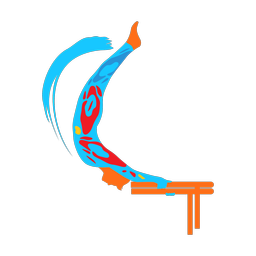 Parallel bars colorful clipart, Splash style