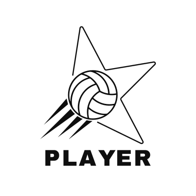 Volleyball Star Ball Logo – Design 1